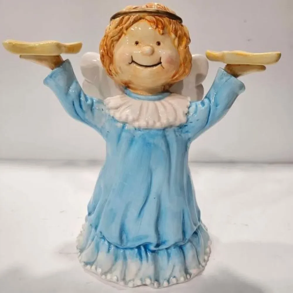 Ceramic Angel Figurine Star Holders